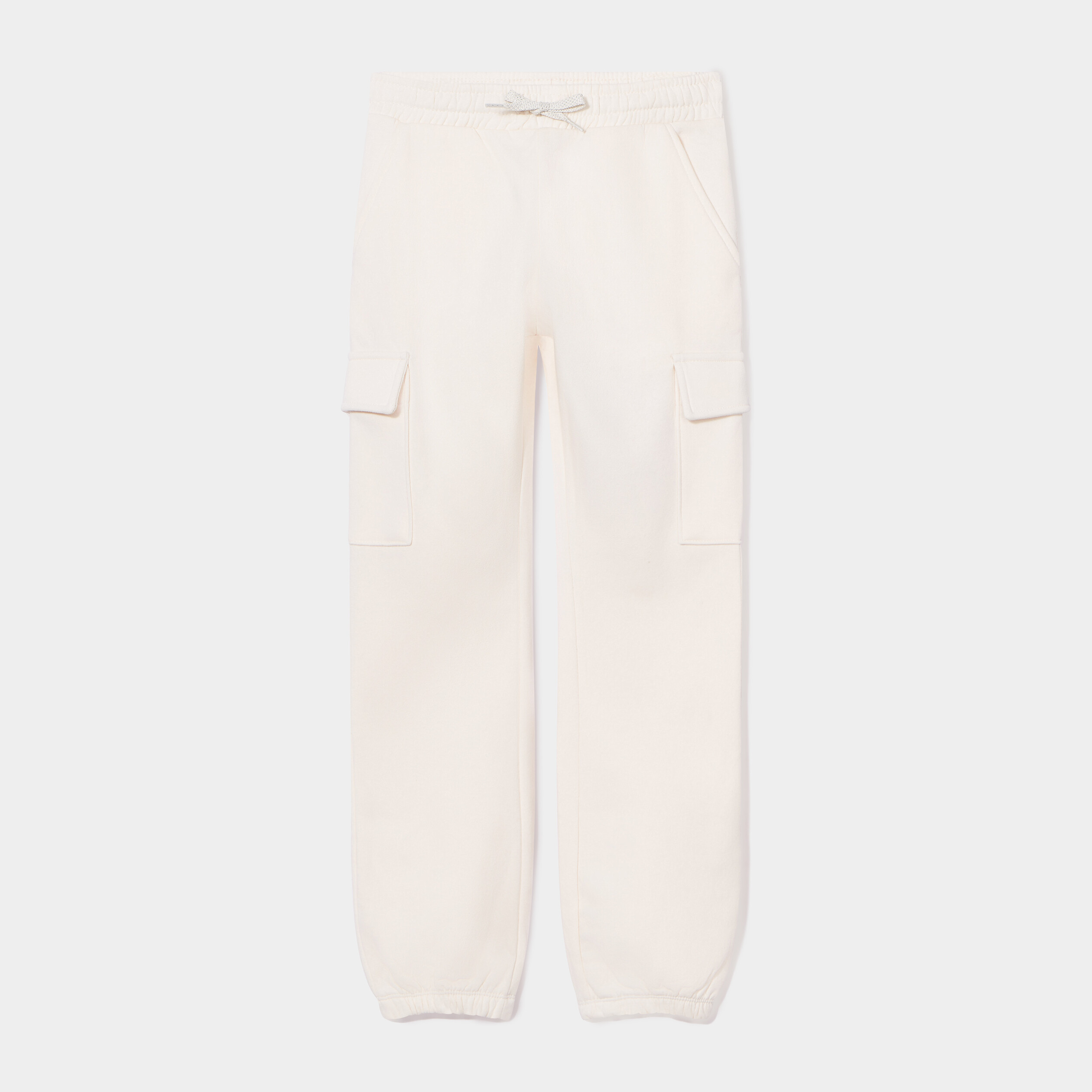 Pantalon de jogging cargo bas élastiqué ivoire fille | La Halle