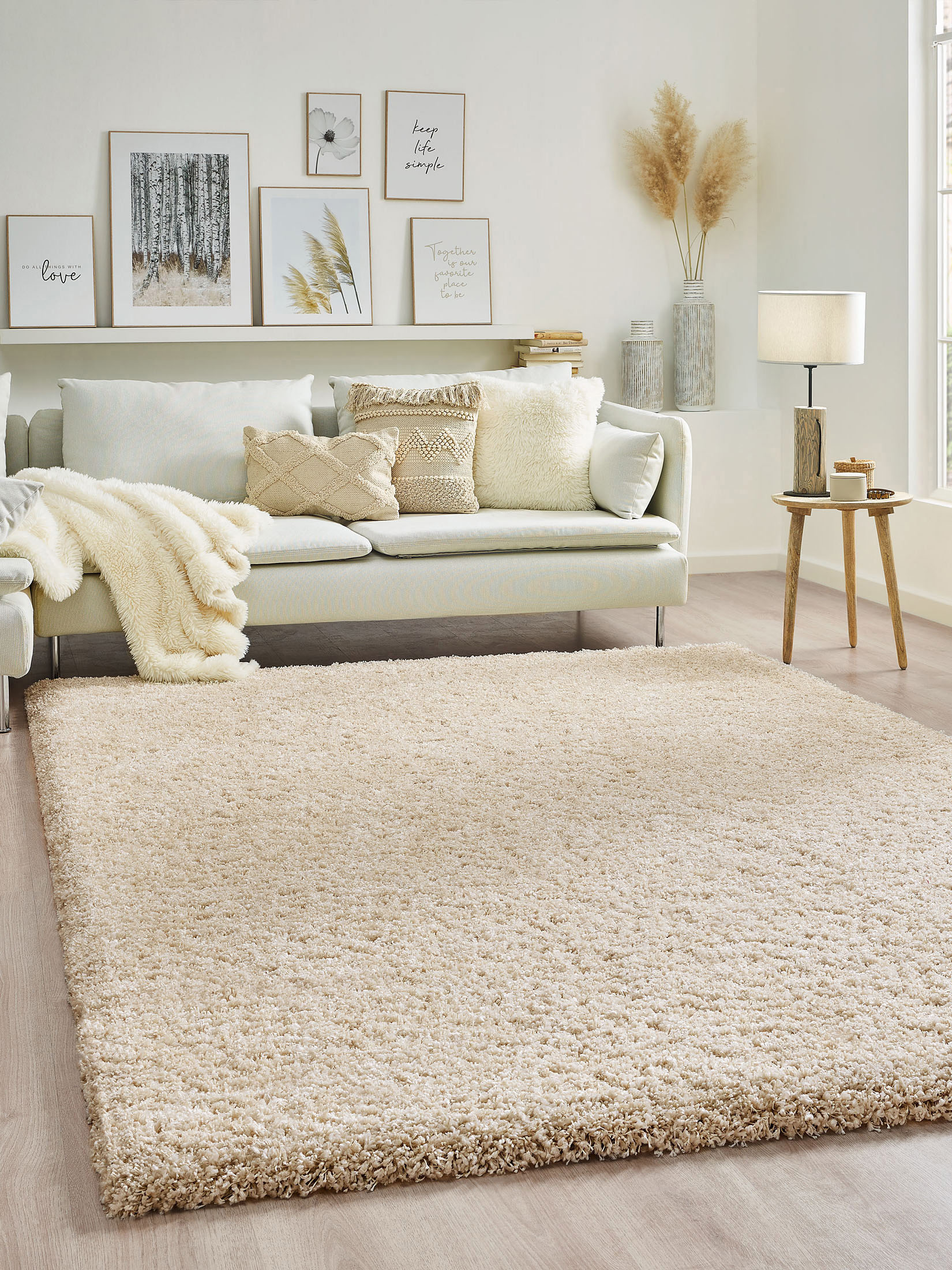 Creation Hochflor-Teppich, Creme