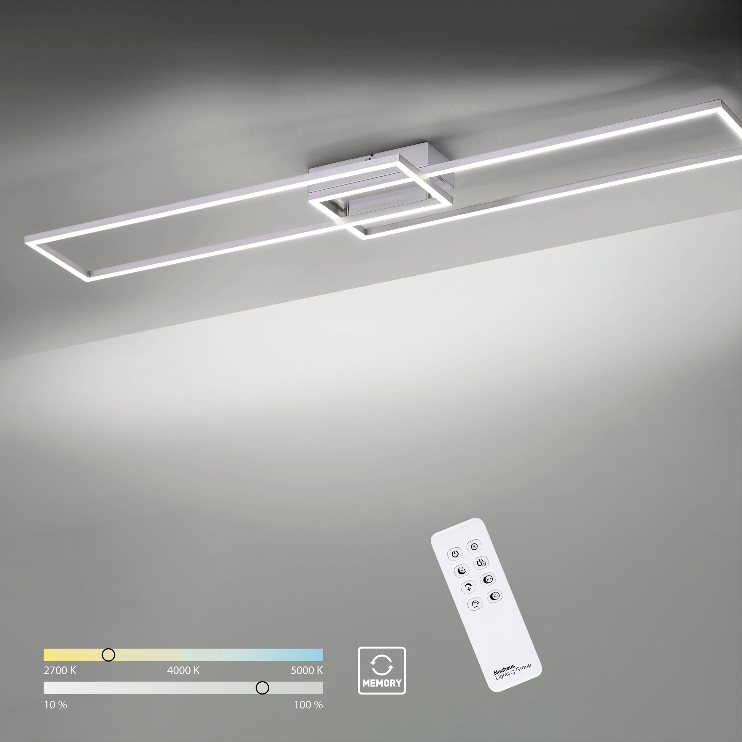JUST LIGHT.LED-Deckenleuchte 2flg