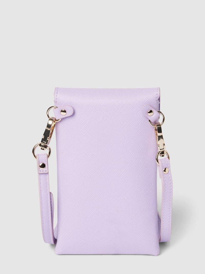 Handytasche mit Label-Applikation in flieder