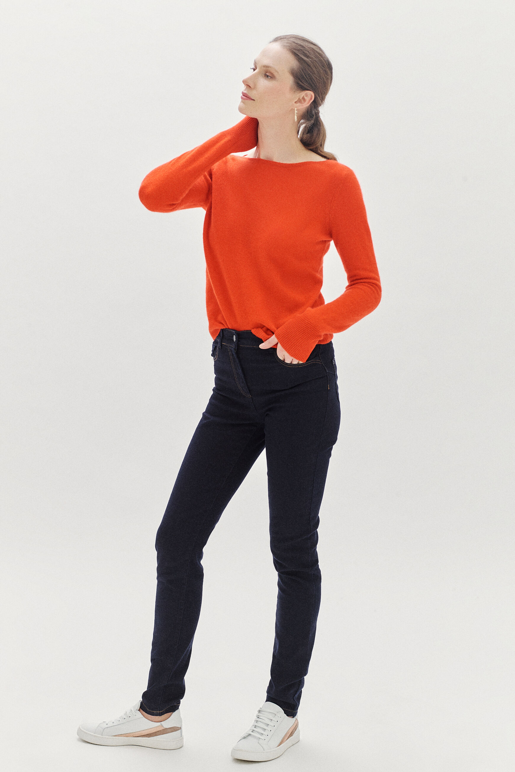 pull zofia 100% cachemire orange femme