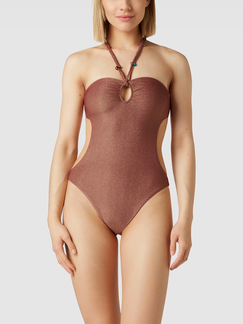 Badeanzug mit Cut Out in kupfer