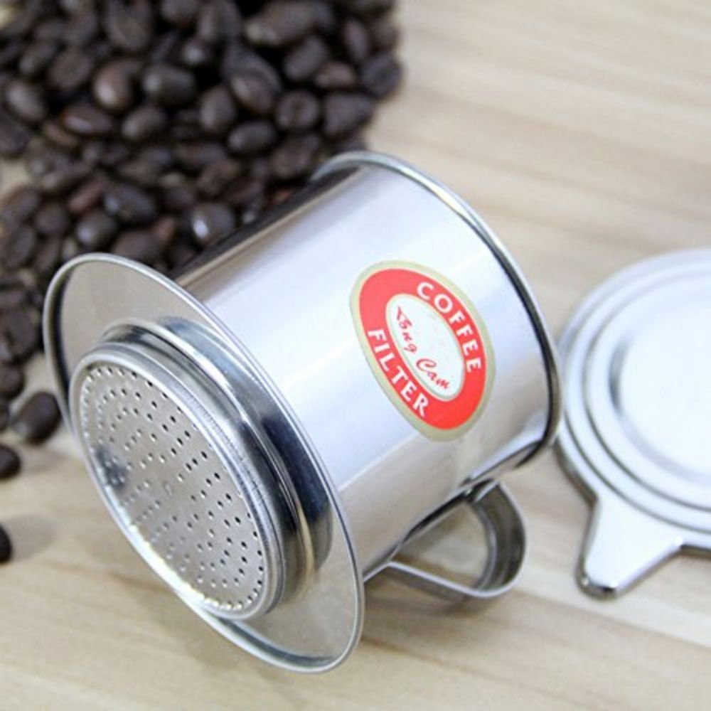 jalleria Stempelkanne Edelstahl-Kaffeetropftopf im vietnamesischen Stil, Kaffeetropftopf