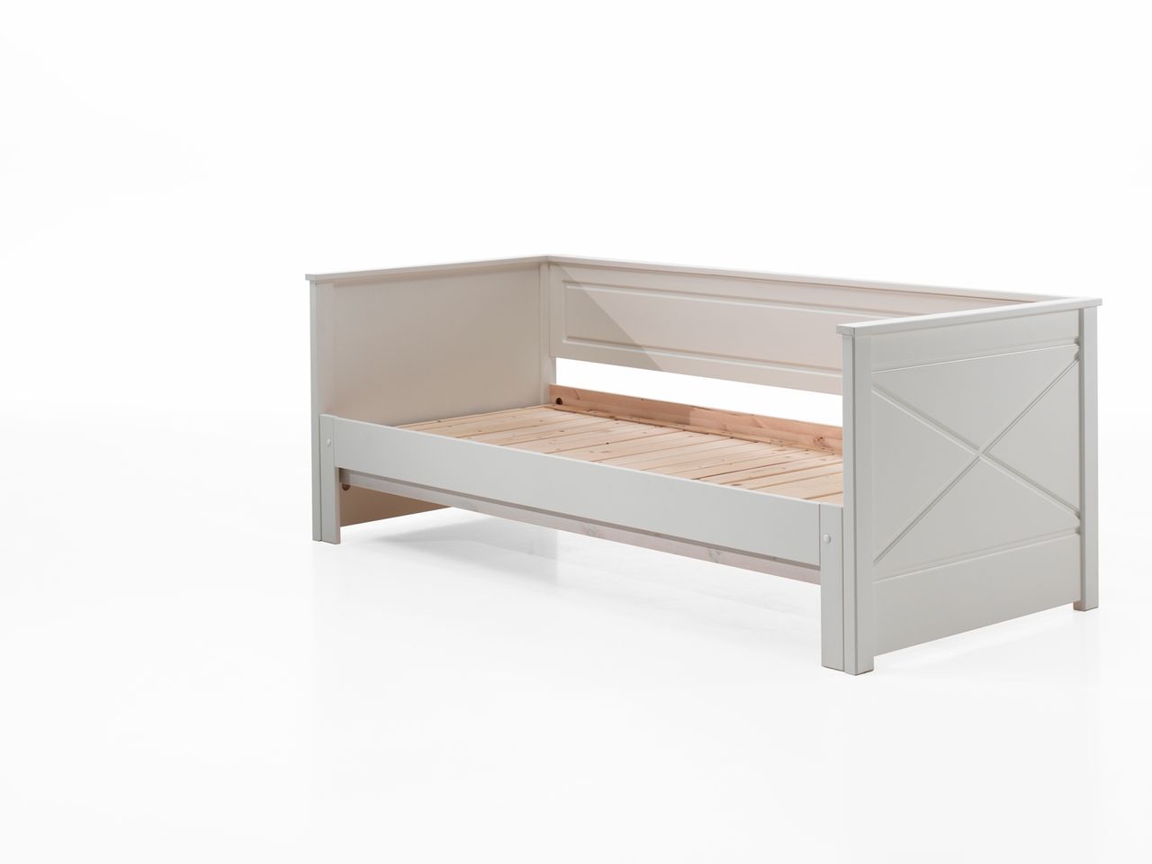 VIPACK Kojenbett mit Auszug, Liegefläche von 90 x 200 auf 180 x 200 erweiterbar, Kiefer mit MDF weiß lackiert