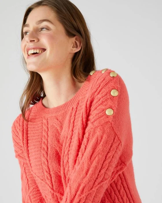Pull chaud à torsades et boutons Thermolactyl