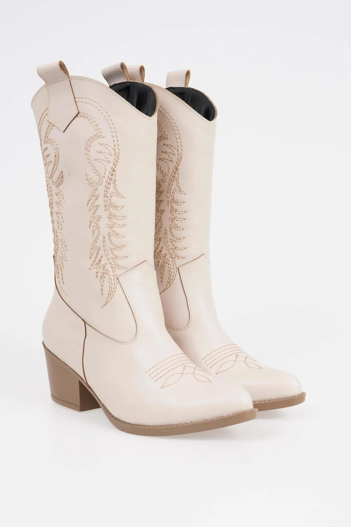 CZ London  Damen-Cowboystiefel mit Absatz, lange Cowgirl-Stiefel