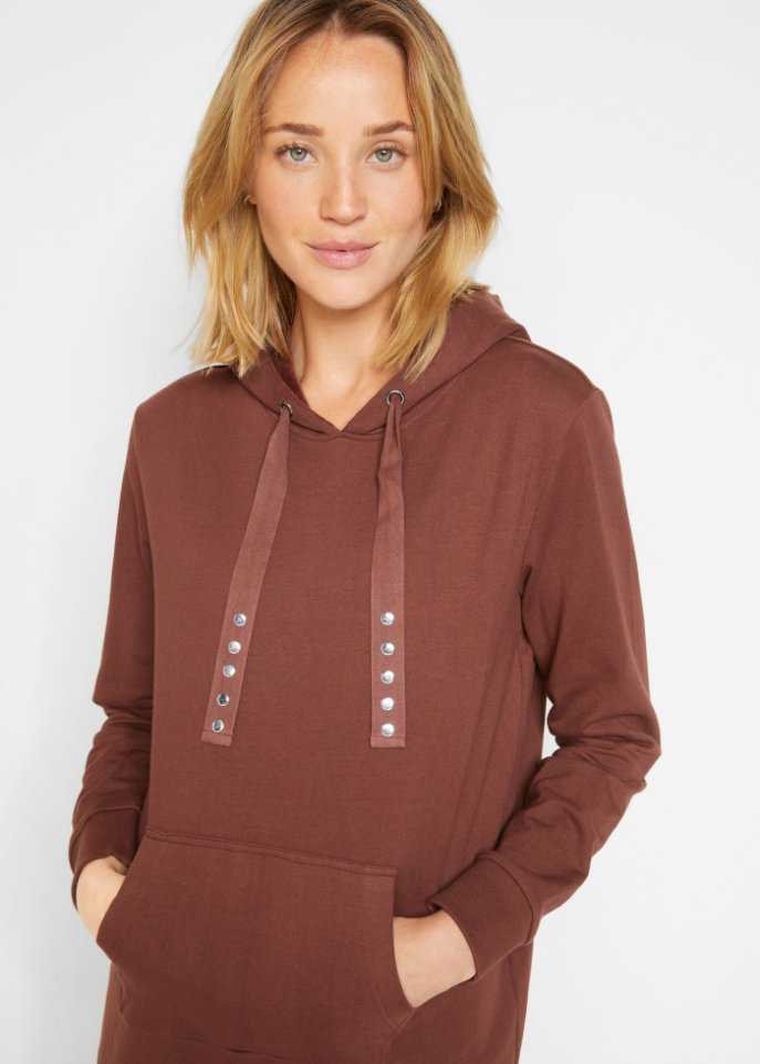 Baumwoll-Sweatkleid mit Kängurutasche