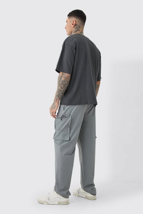 Tall Stretch Cargo-Hose mit elastischem Bund und Reißverschluss