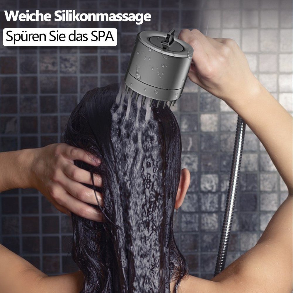 OKWISH Handbrause Duschkopf Sparduschkopf Regendusche Hand Brause Brausekopf Duschbrause, (Massage Dusche Wassersparend Hochdruck Druckerhöhende Duschbrause), 3 Strahlarten mit Filter und Stoppfunktion