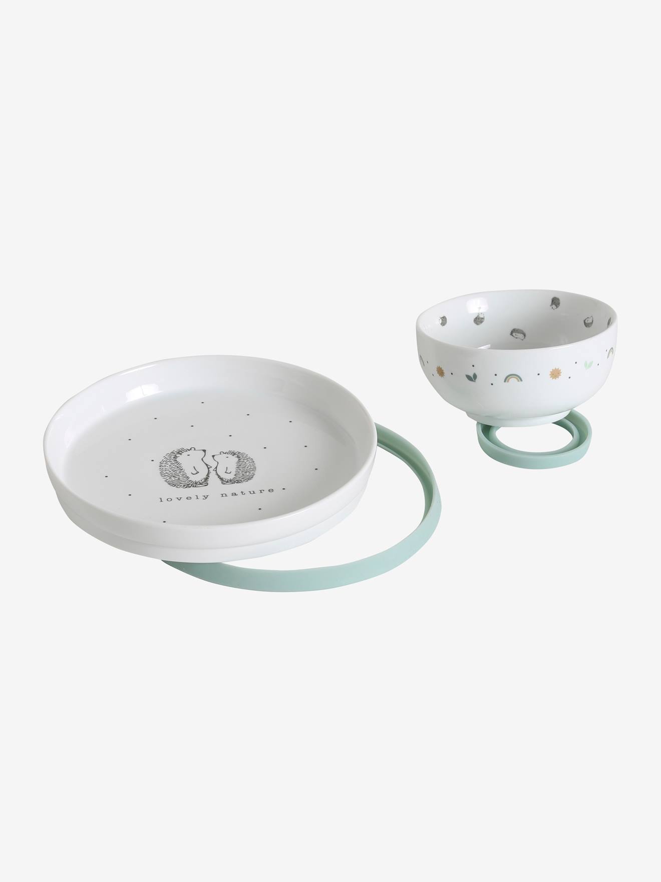 Set vaisselle en céramique et silicone hérissons