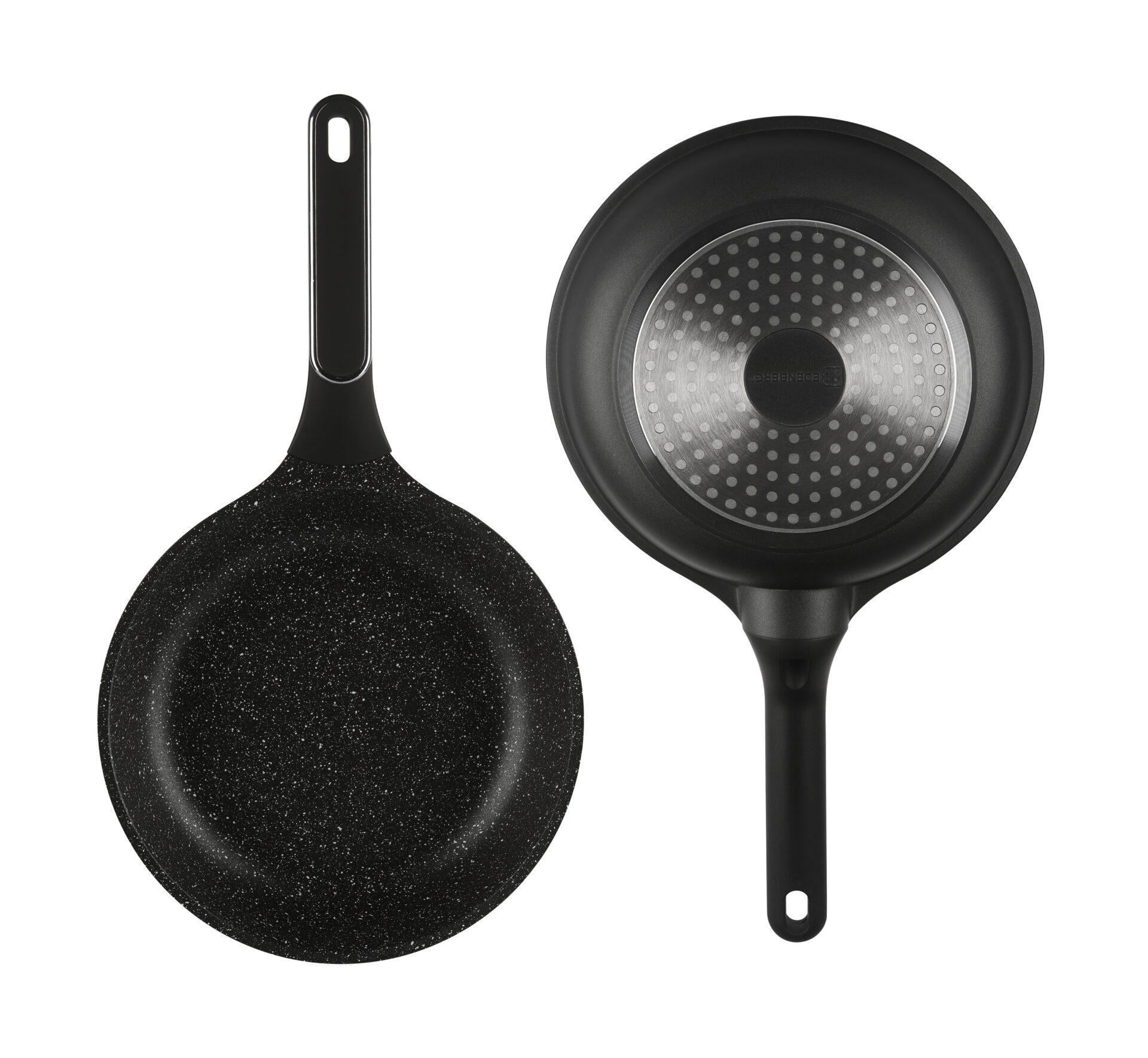 Edenberg Topf-Set 10 tlg Schwarzes Topfset, Matt, Pfanne, Kasserollen, Glasdeckel, Aluminium, Keramik (10 tlg, 10-tlg., Zeitloses Design des Topfsets. Eine ideale Geschenkidee)