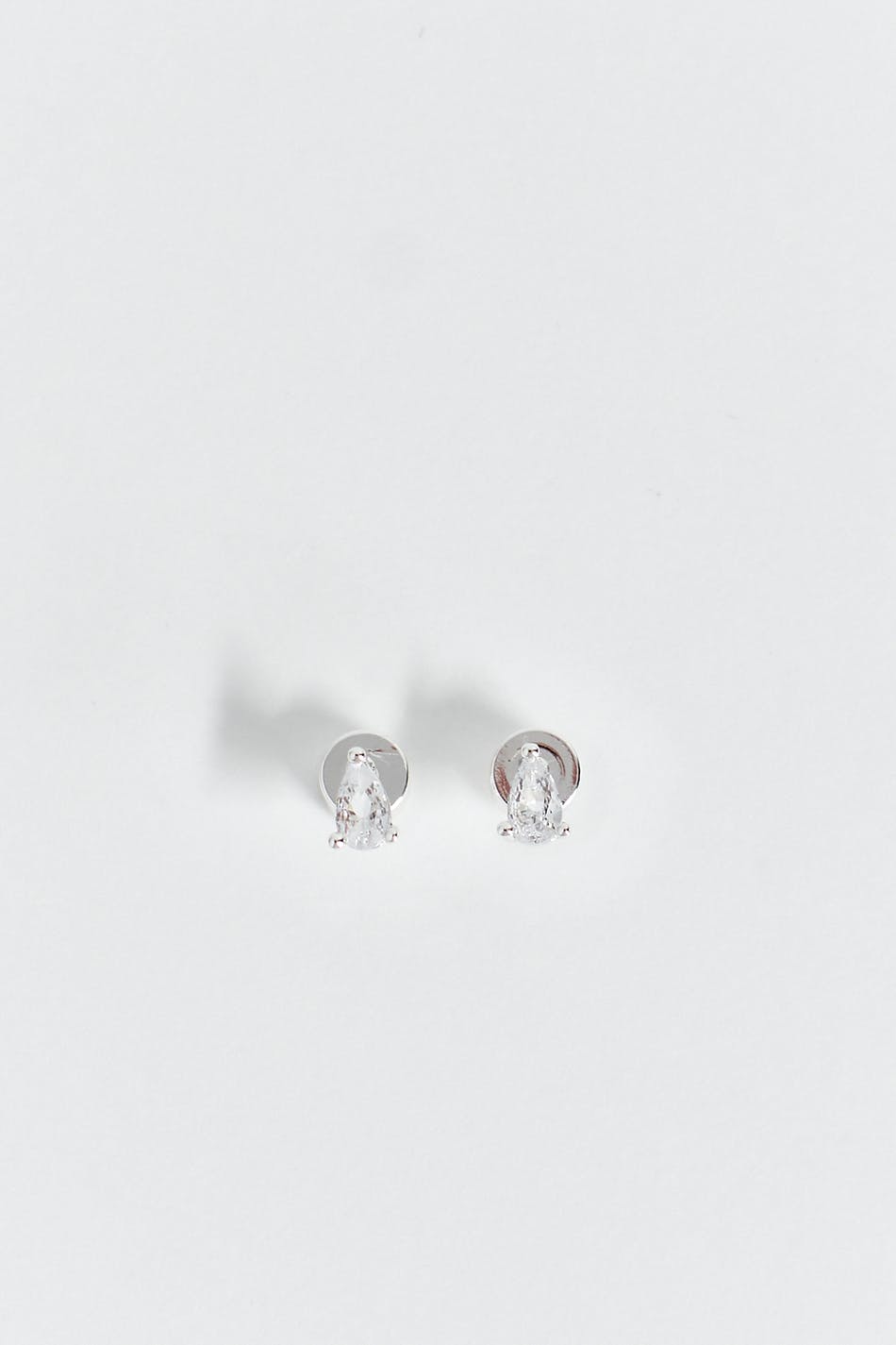 Crystal silver studs earrings