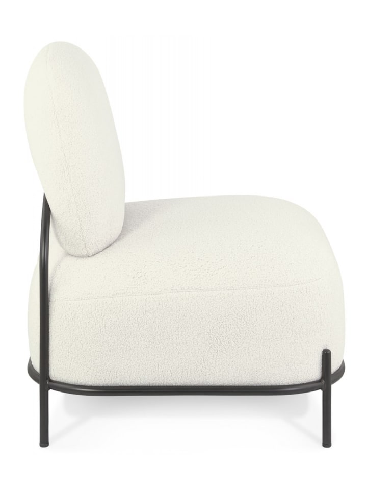 KADIMA DESIGN Lounge Sessel Beige mit Schwarzen Metallbeinen günstig kaufen onesize