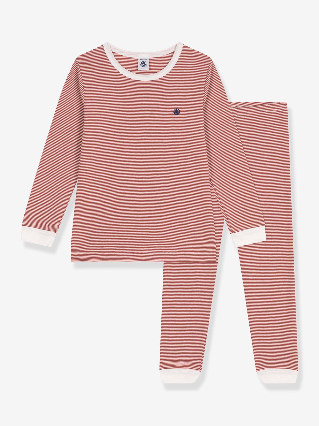 Petit Bateau Geringelter Kinder Schlafanzug PETIT BATEAU - rot gestreift