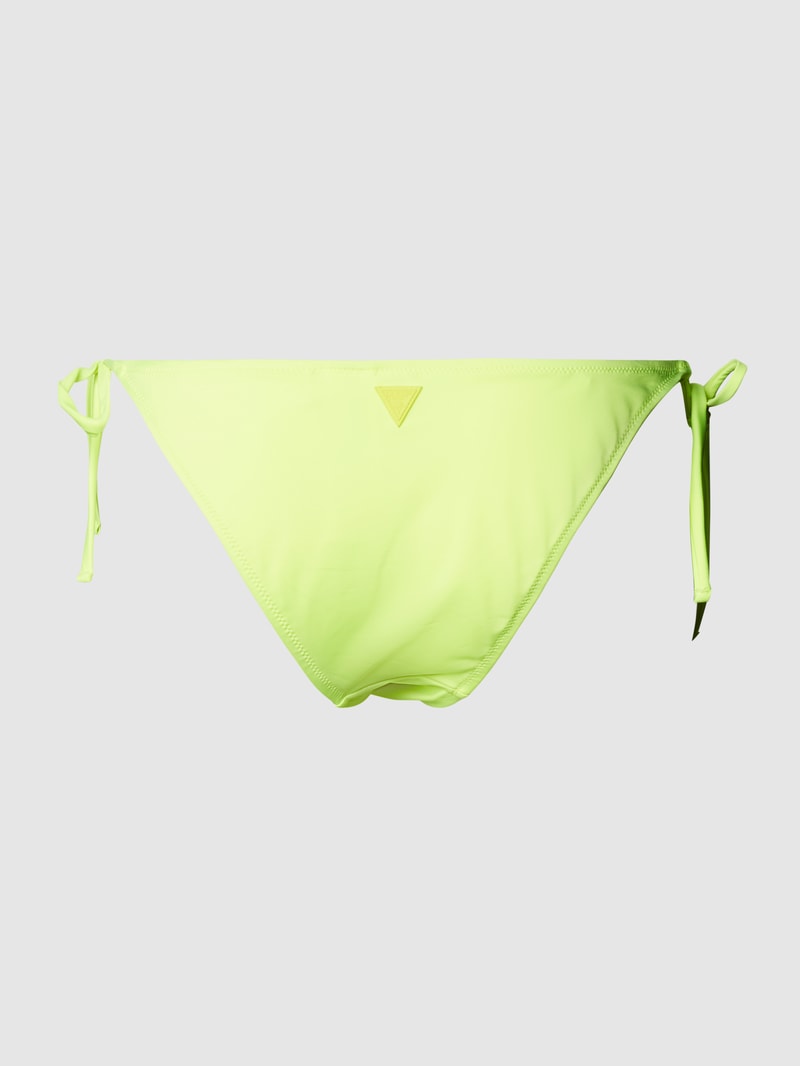 Bikini-Slip mit Label-Detail in neon gelb