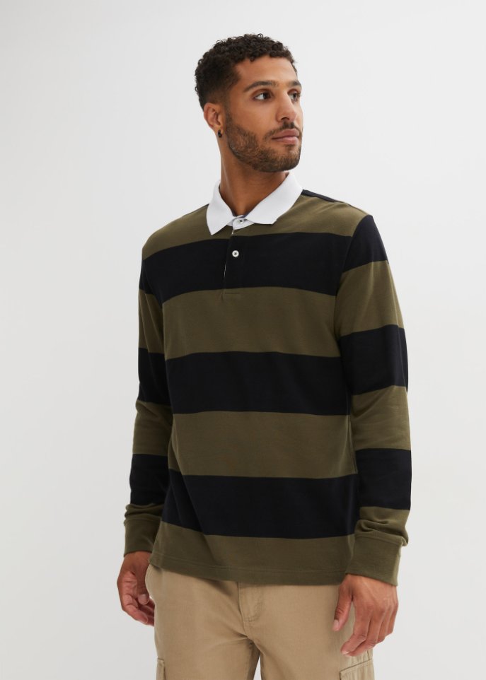 Rugby-Poloshirt, Langarm