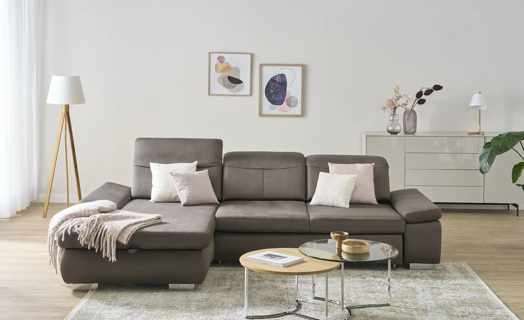 Kollektion Kraft Ecksofa aus Mikrofaser Kathrin