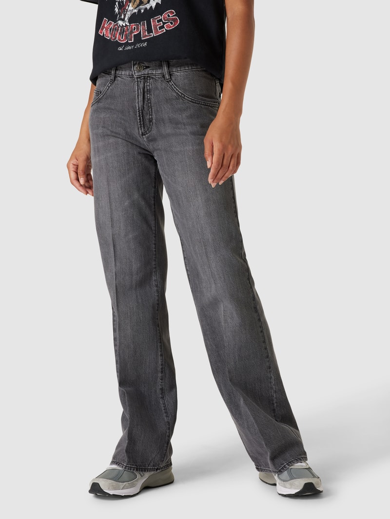 Loose Fit Jeans mit Label-Patch Modell 'Style.Maine' in hellgrau