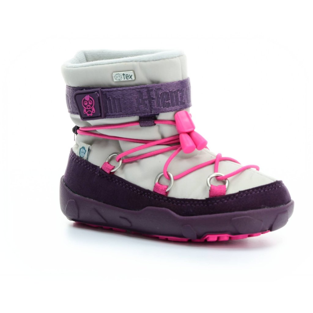 Affenzahn Schneestiefel Vegan Snowy Vogel Grau Winterbarfußschuhe