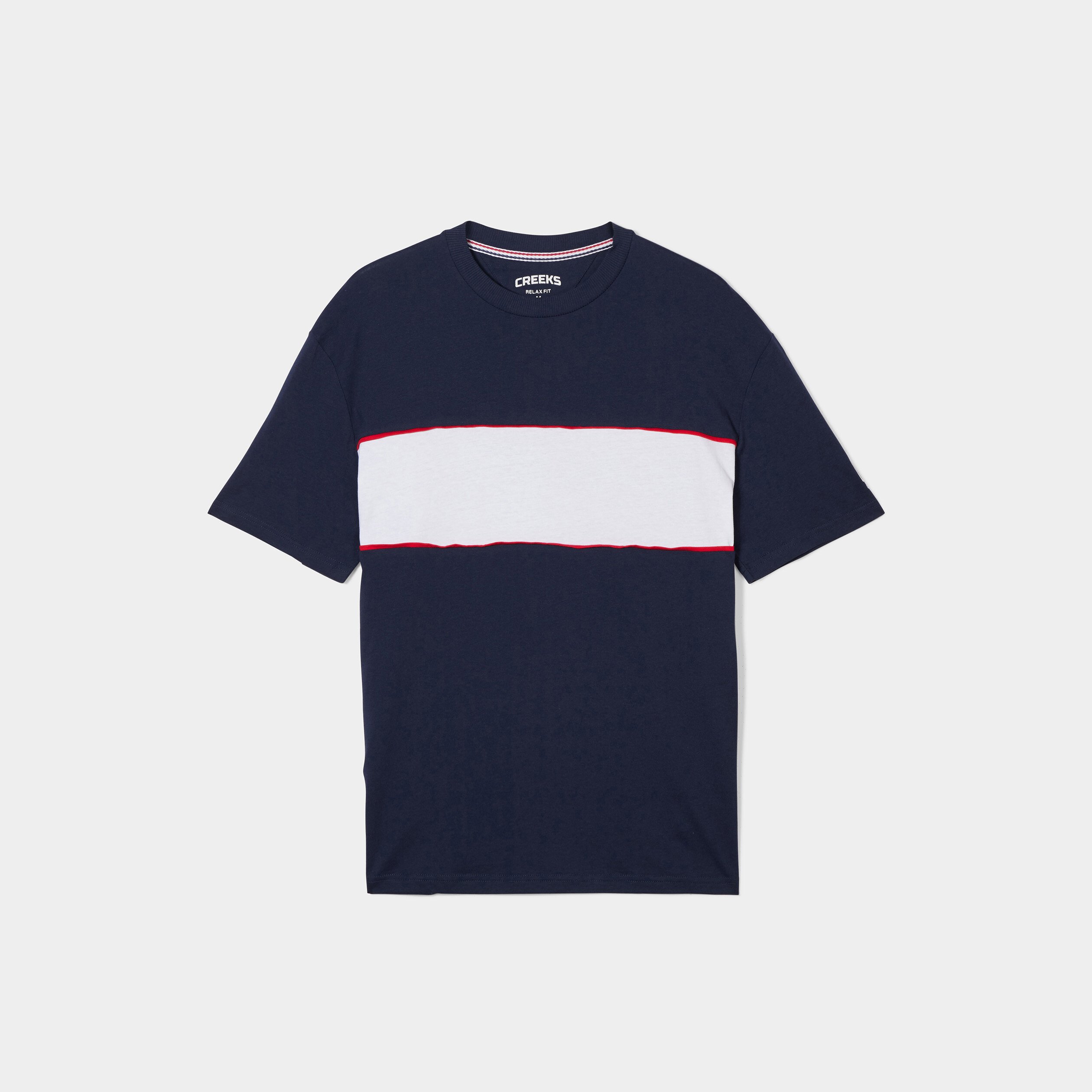 T-shirt oversize coton Creeks bleu marine homme | La Halle