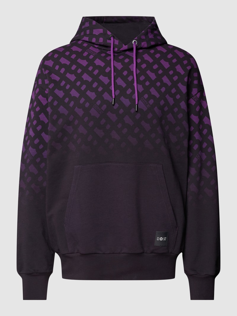 PLUS SIZE Hoodie mit Label-Patch - BOSS x Khaby 2.0 Modell 'LAME' in schwarz