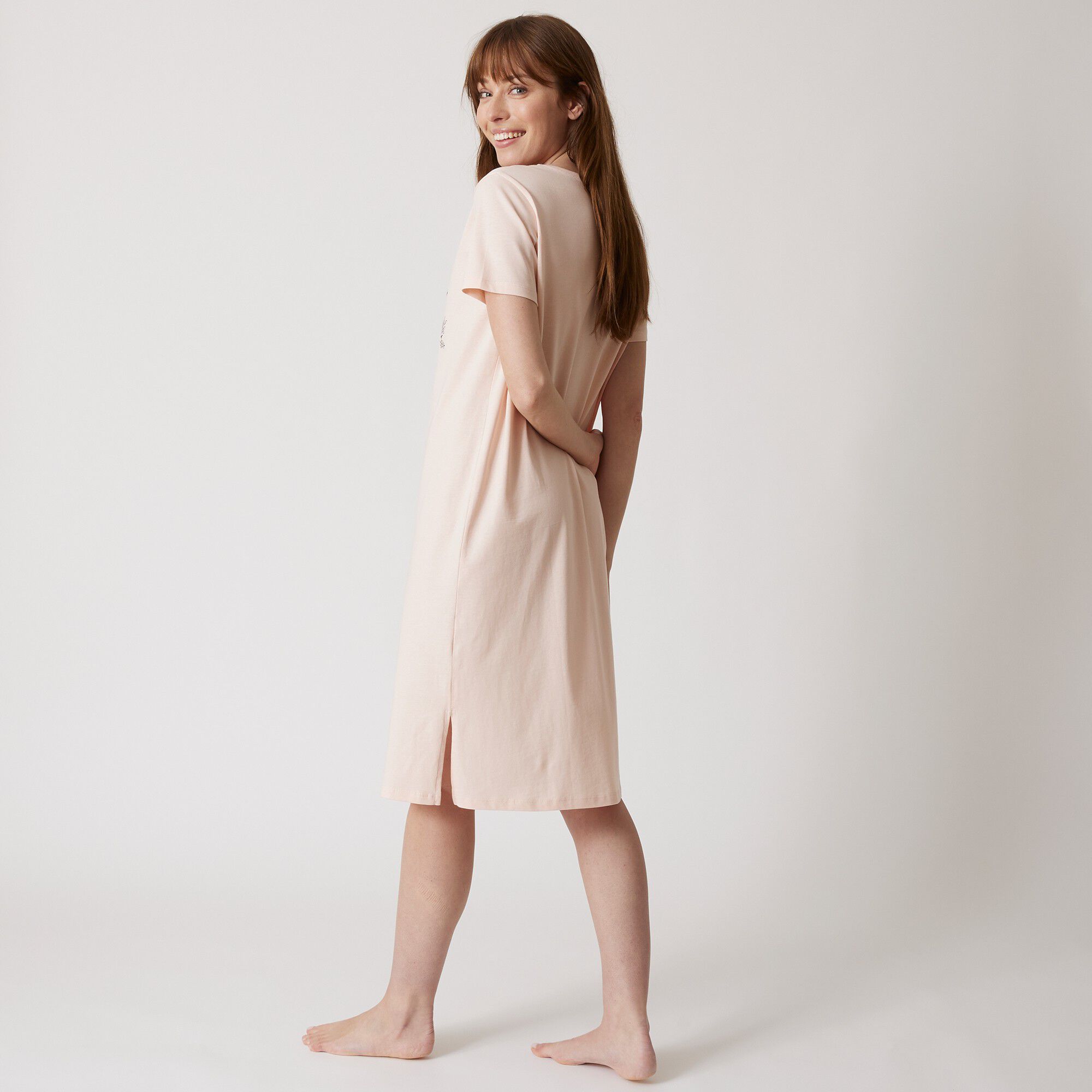 Chemise de nuit courte manches courtes motif 