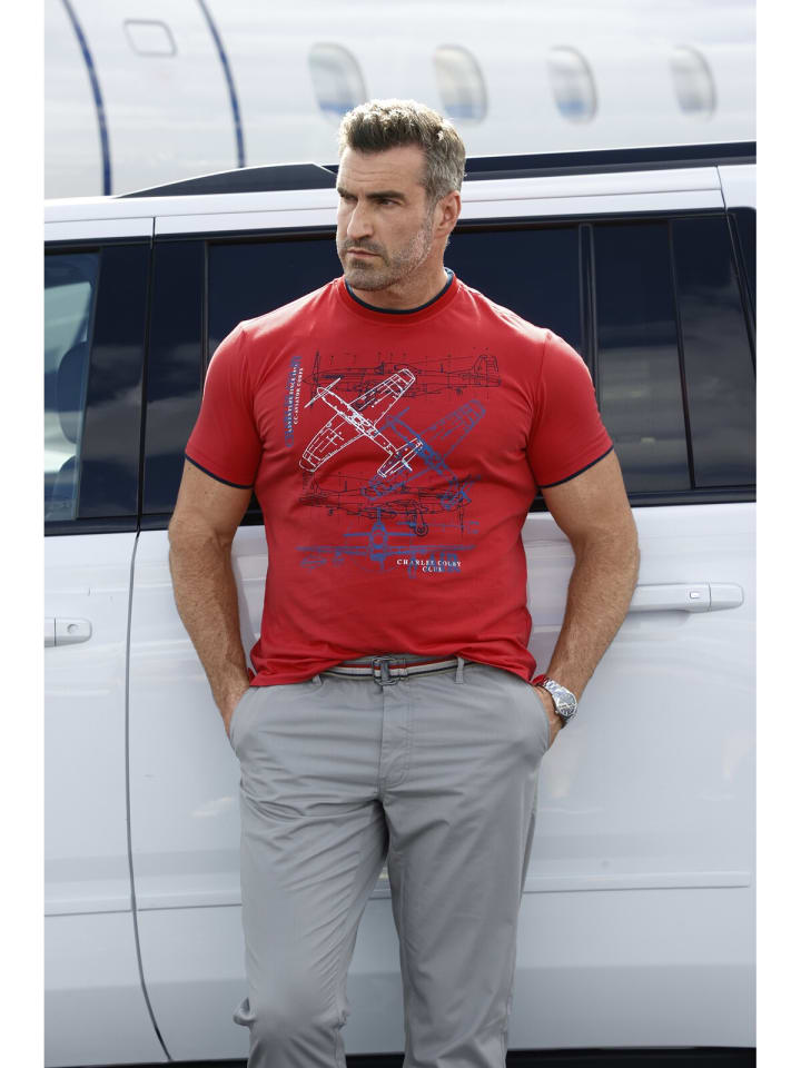 Charles Colby T-Shirt EARL DILLONS in rot günstig kaufen