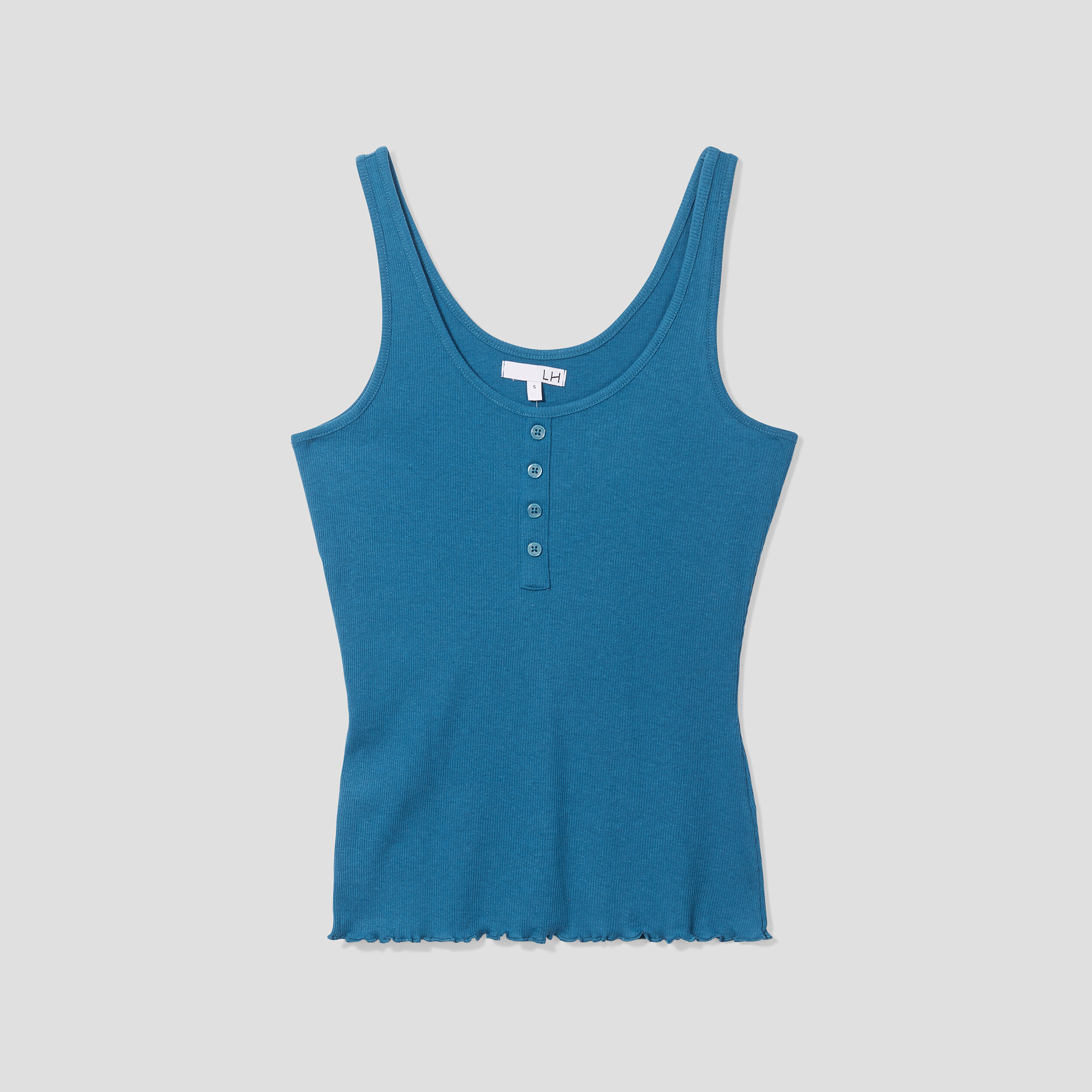 Haut de pyjama débardeur effet côtelé bleu canard femme | La Halle