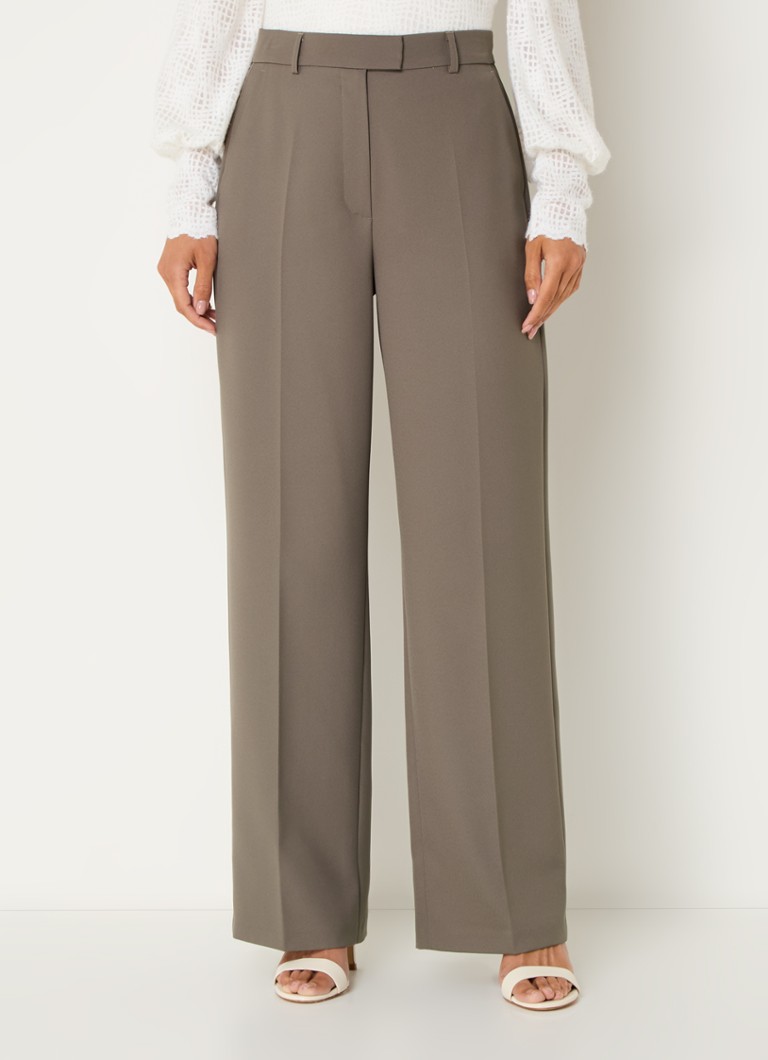 Pantaloni Taifun a vita alta e gamba larga con piega stirata