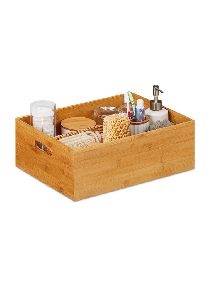 relaxdays Aufbewahrungskiste in Natur - (B)40 x (H)14 x (T)30 cm günstig kaufen onesize