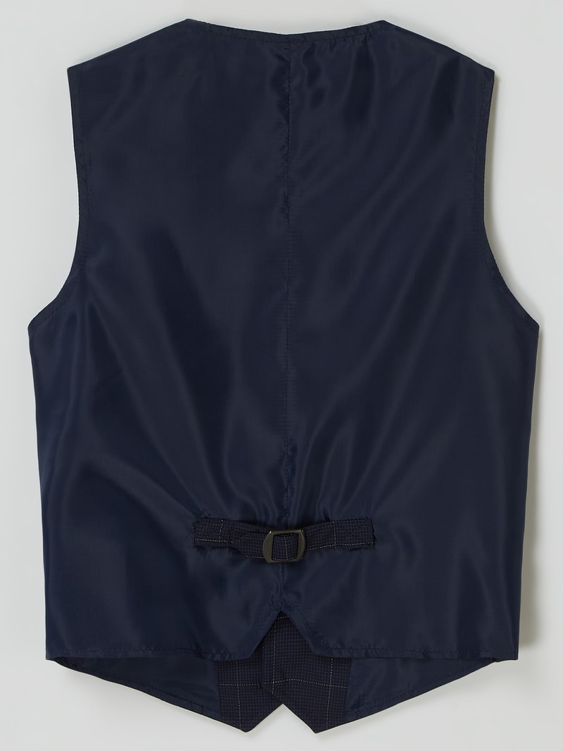 Slim Fit Weste mit Karomuster in blau