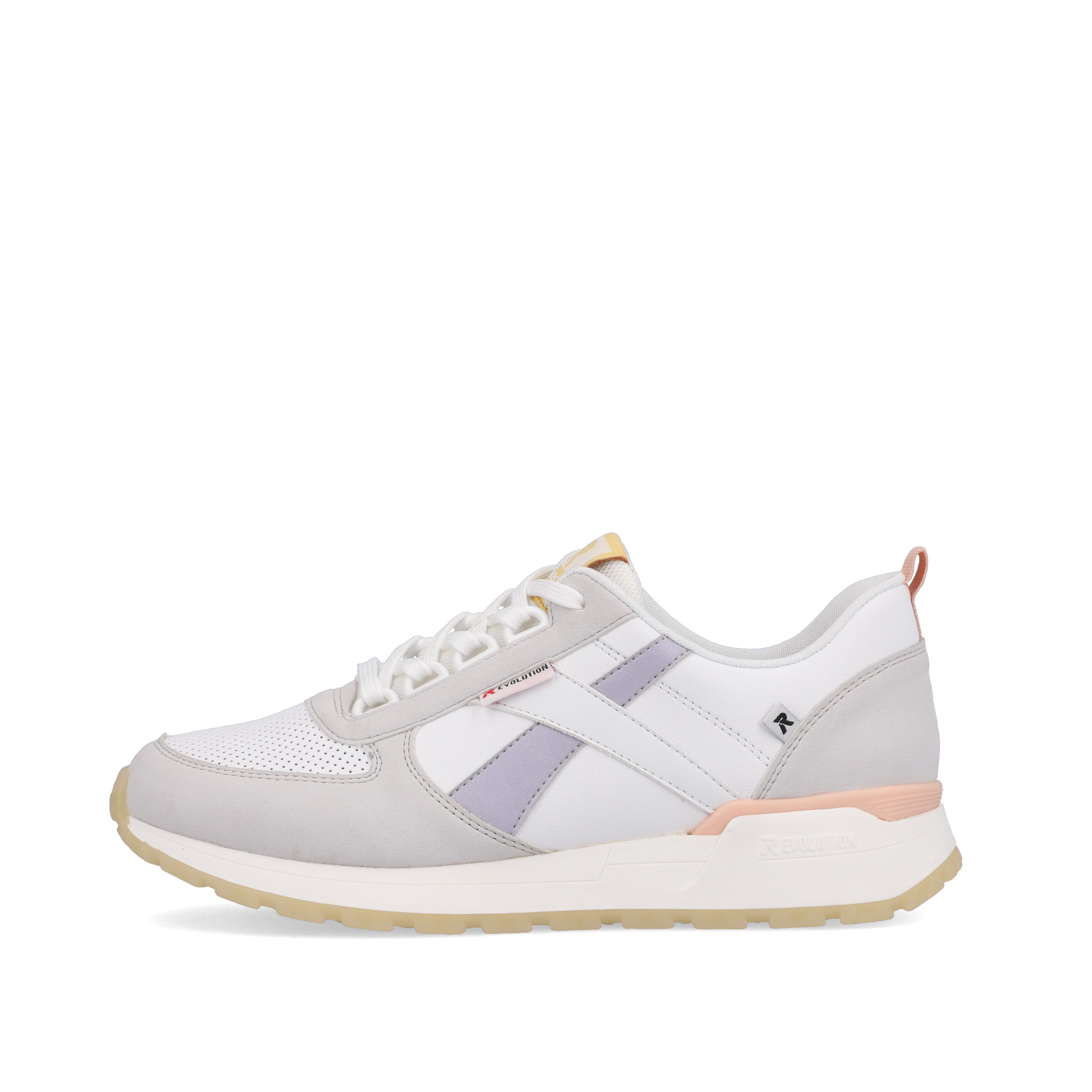 Rieker Damen Sneaker Low swan-white clay-beige pastell