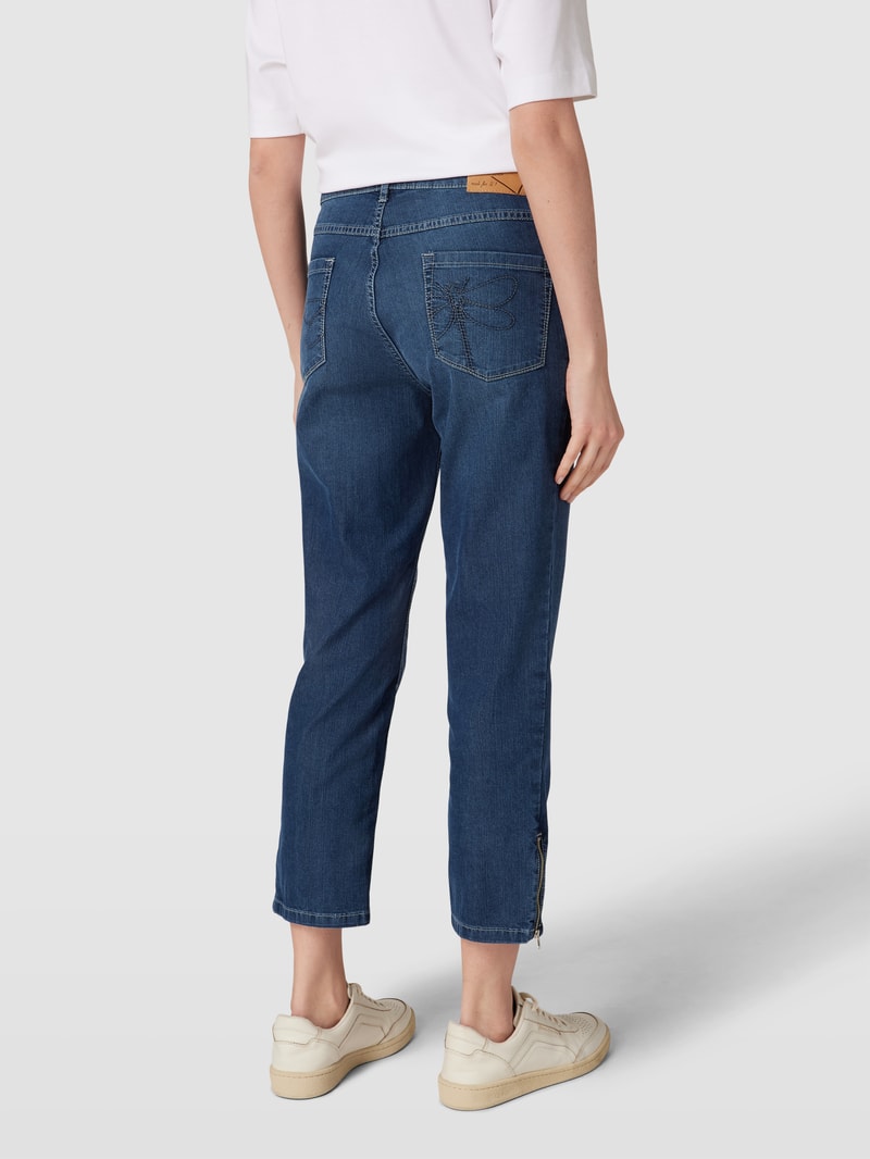 Straight Fit Jeans in 7/8-Länge Modell 'CORA' in dunkelblau