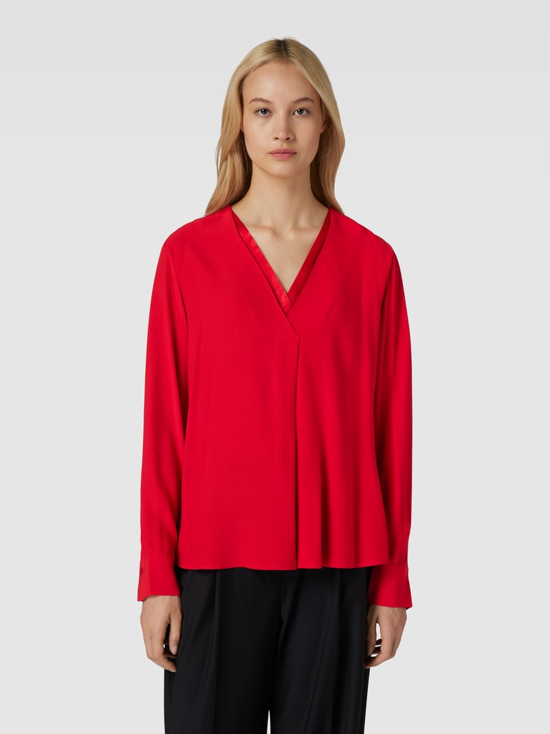 Blusenshirt mit V-Ausschnitt in rot
