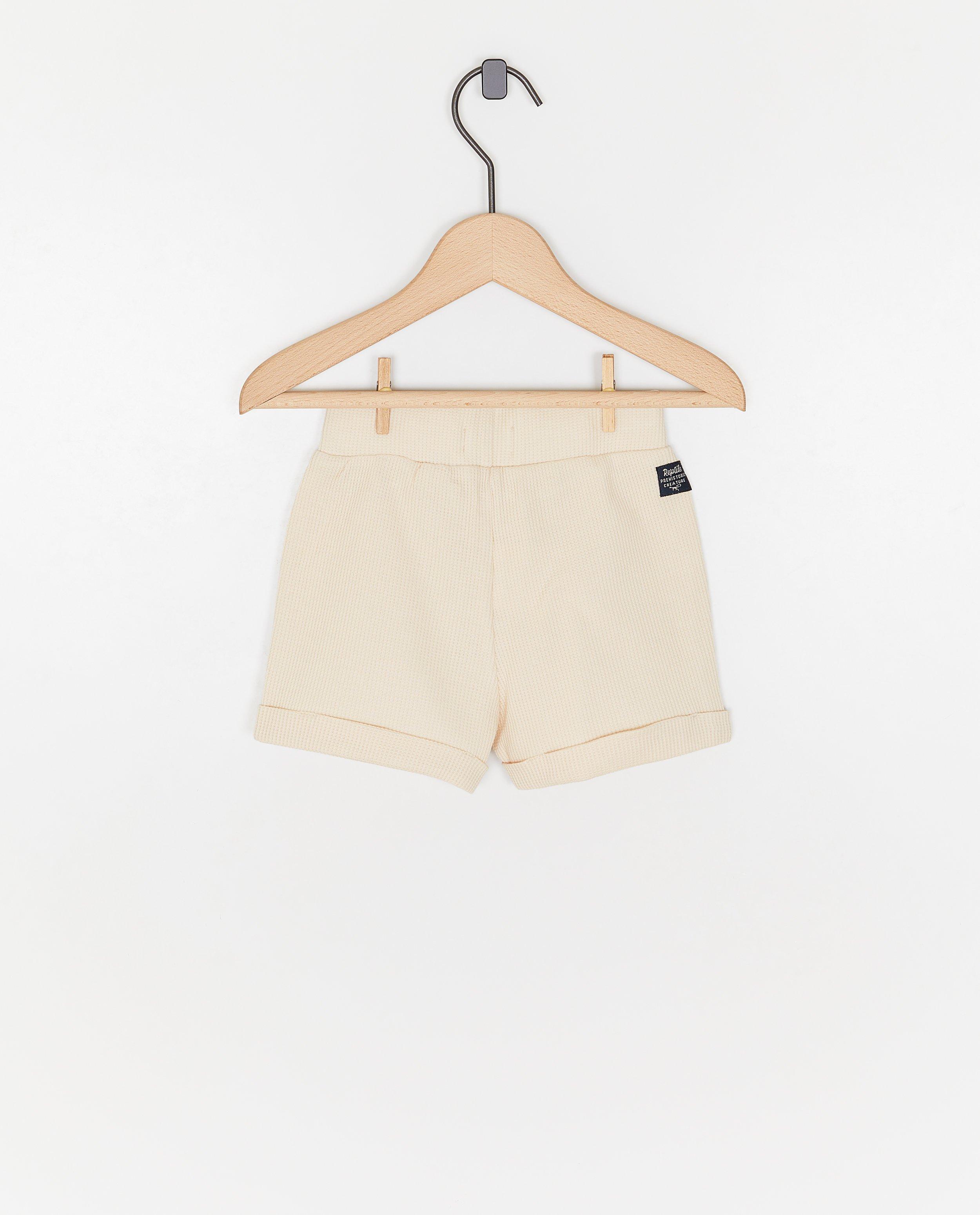 Pantaloni scurți Dirkje cu model waffle bej