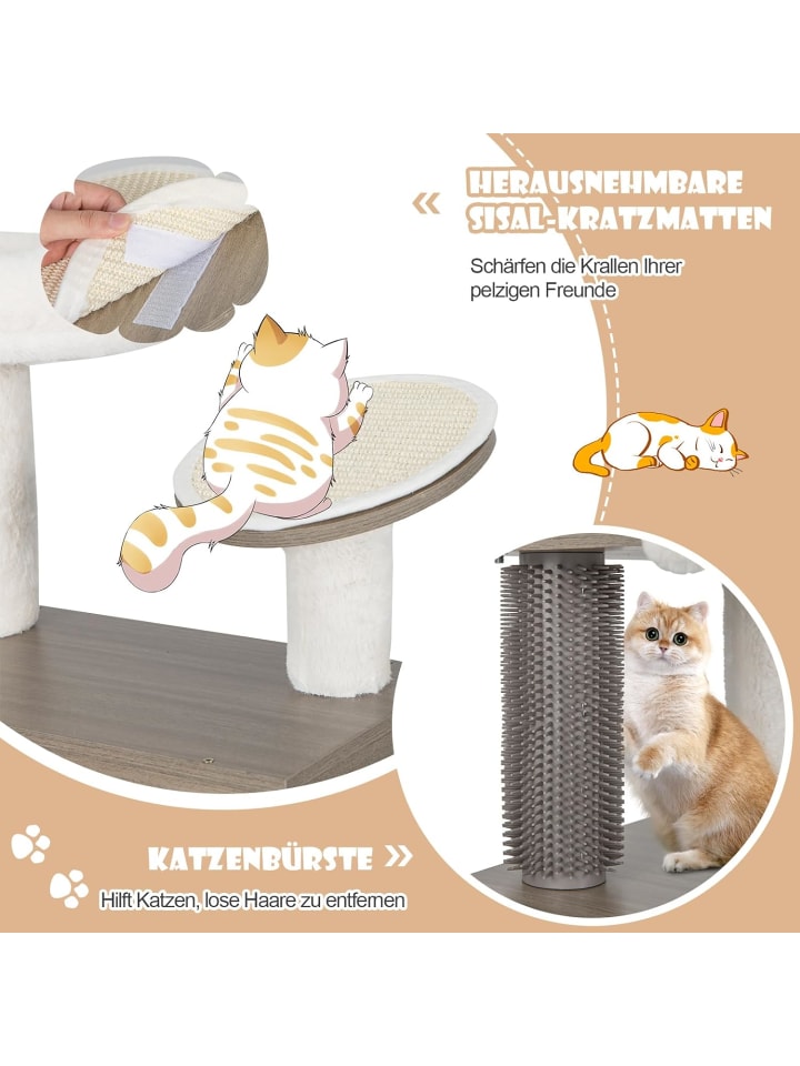 COSTWAY 2-in-1 Katzenbaum mit Höhle in Grau günstig kaufen onesize