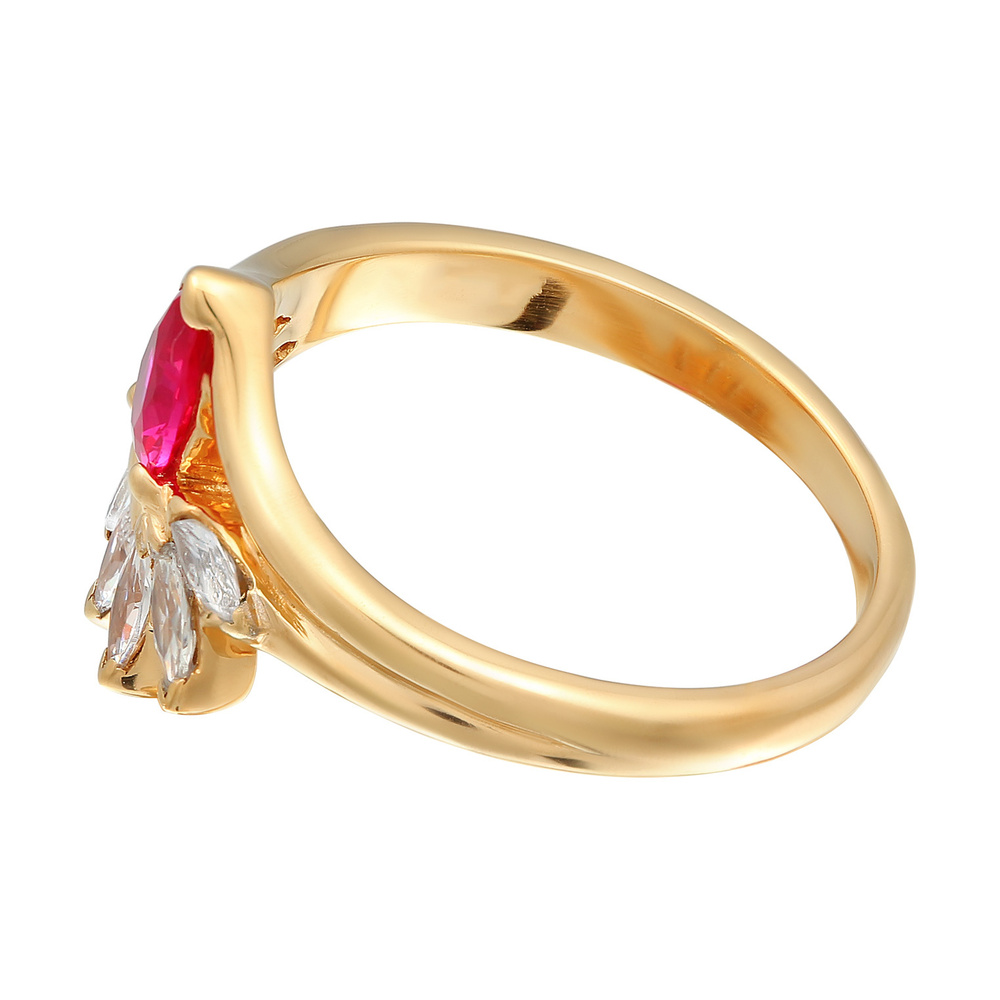 Elli Elli Bague Femmes Glamoureux ovale avec rubis synth. et zirconium en argent sterl Bague
