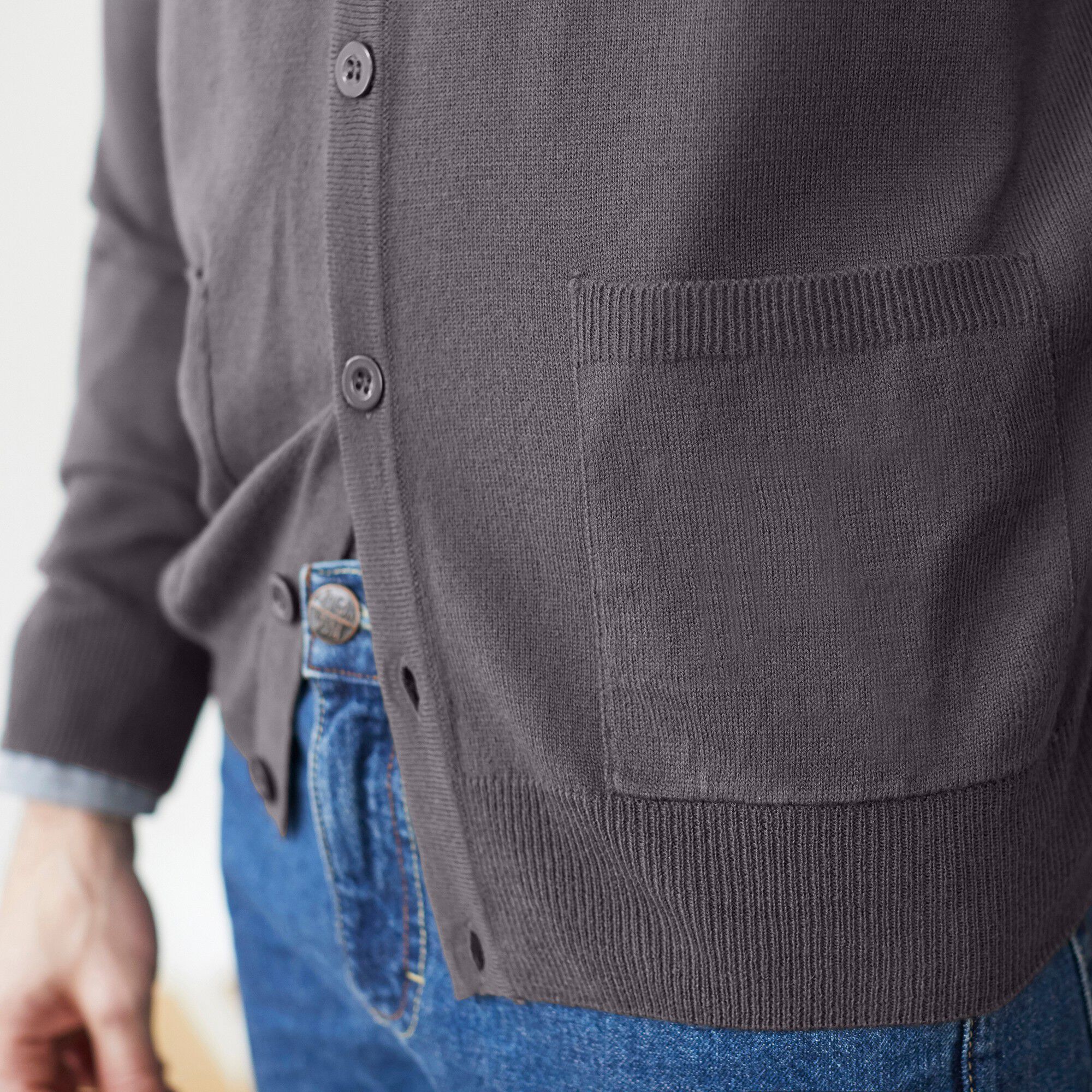 Gilet boutonné manches longues