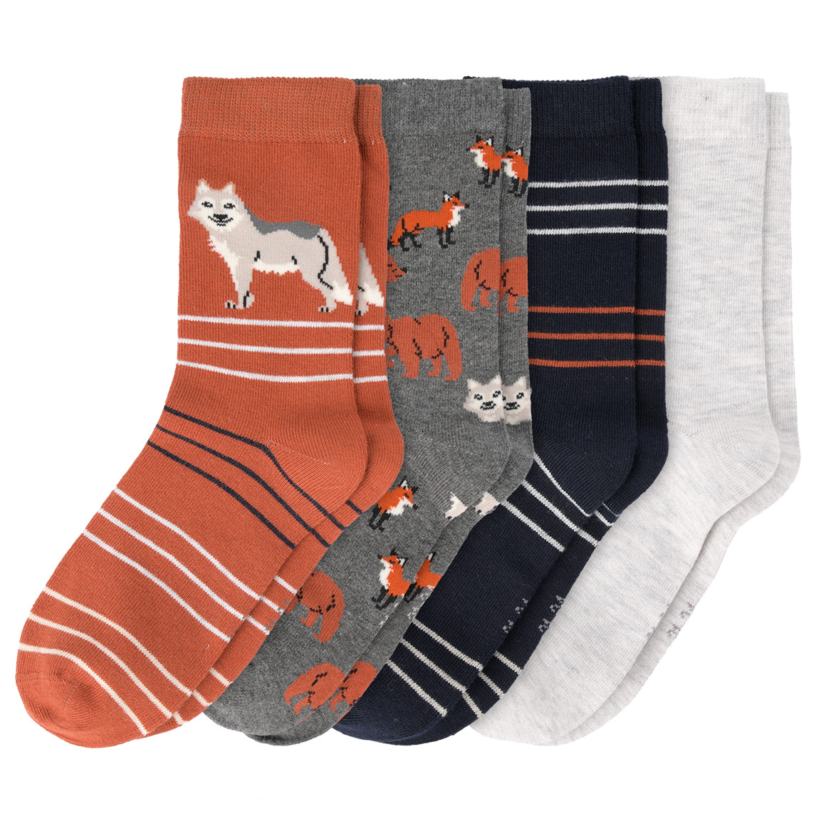 4 Paar Jungen Socken in verschiedenen Dessins