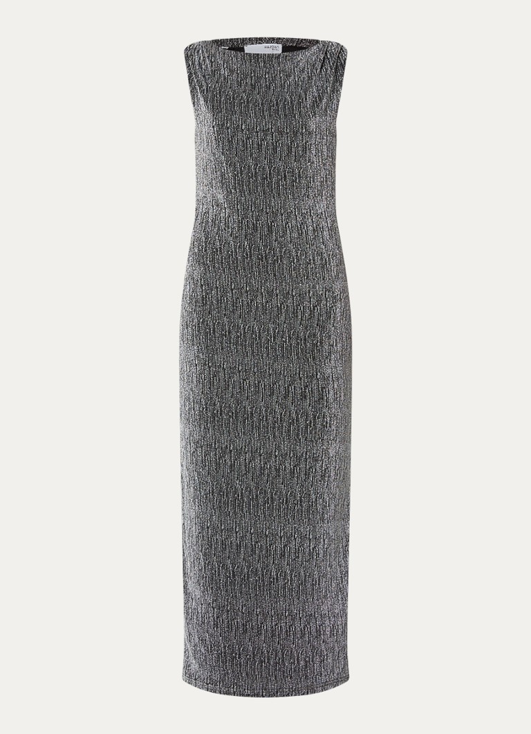 Robe longue Anita de la marque Selected Femme, ornée de lurex et fendue.