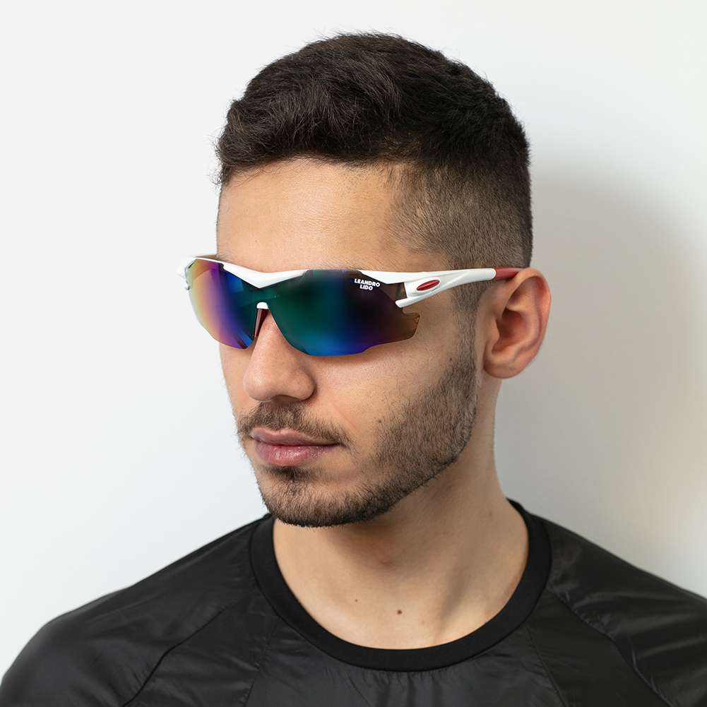LEANDRO LIDO Challenger One Sport Sonnenbrille weiß/bunt