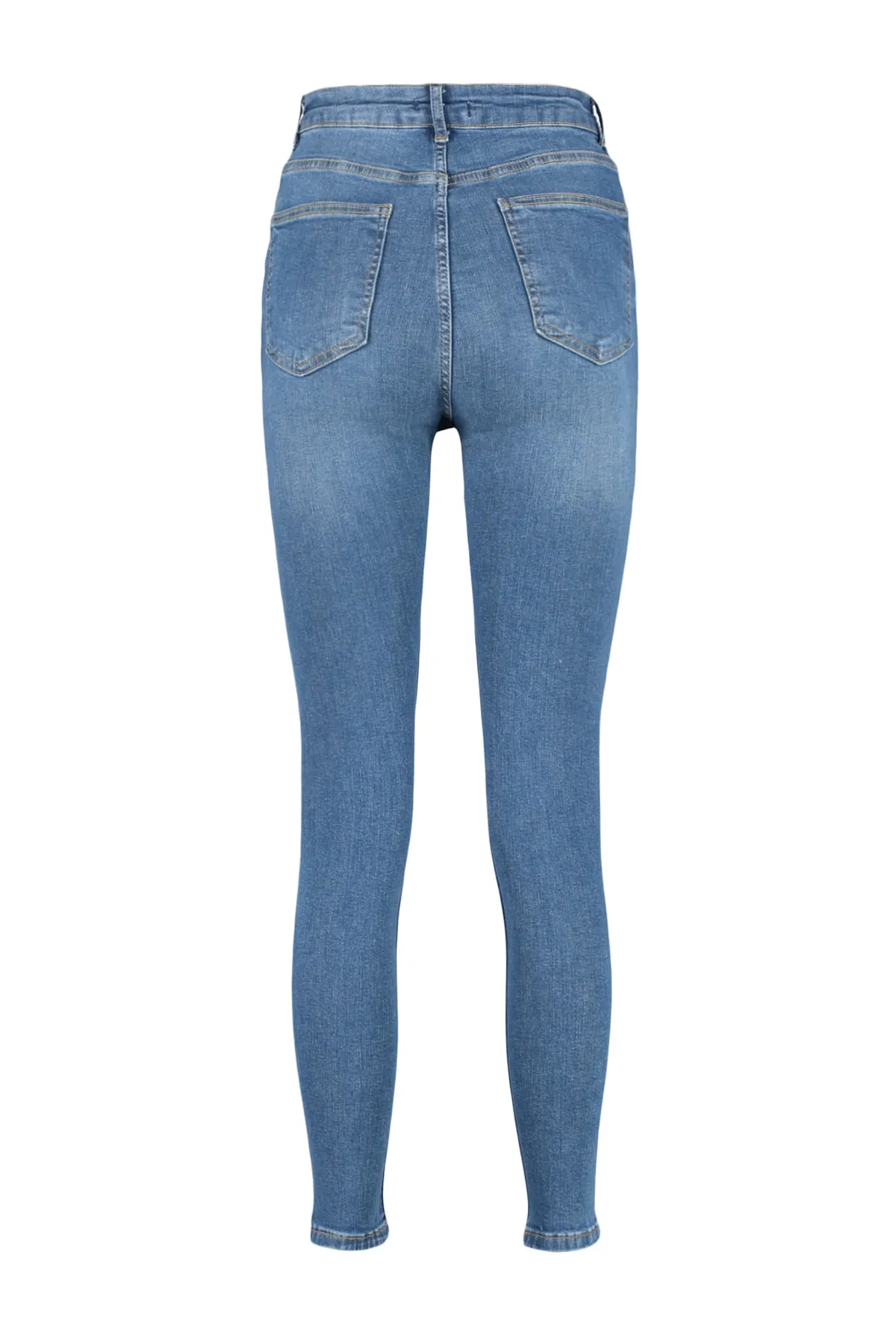 Trendyol Collection  Blaue Skinny Jeans mit normaler Taille TWOSS23JE00073