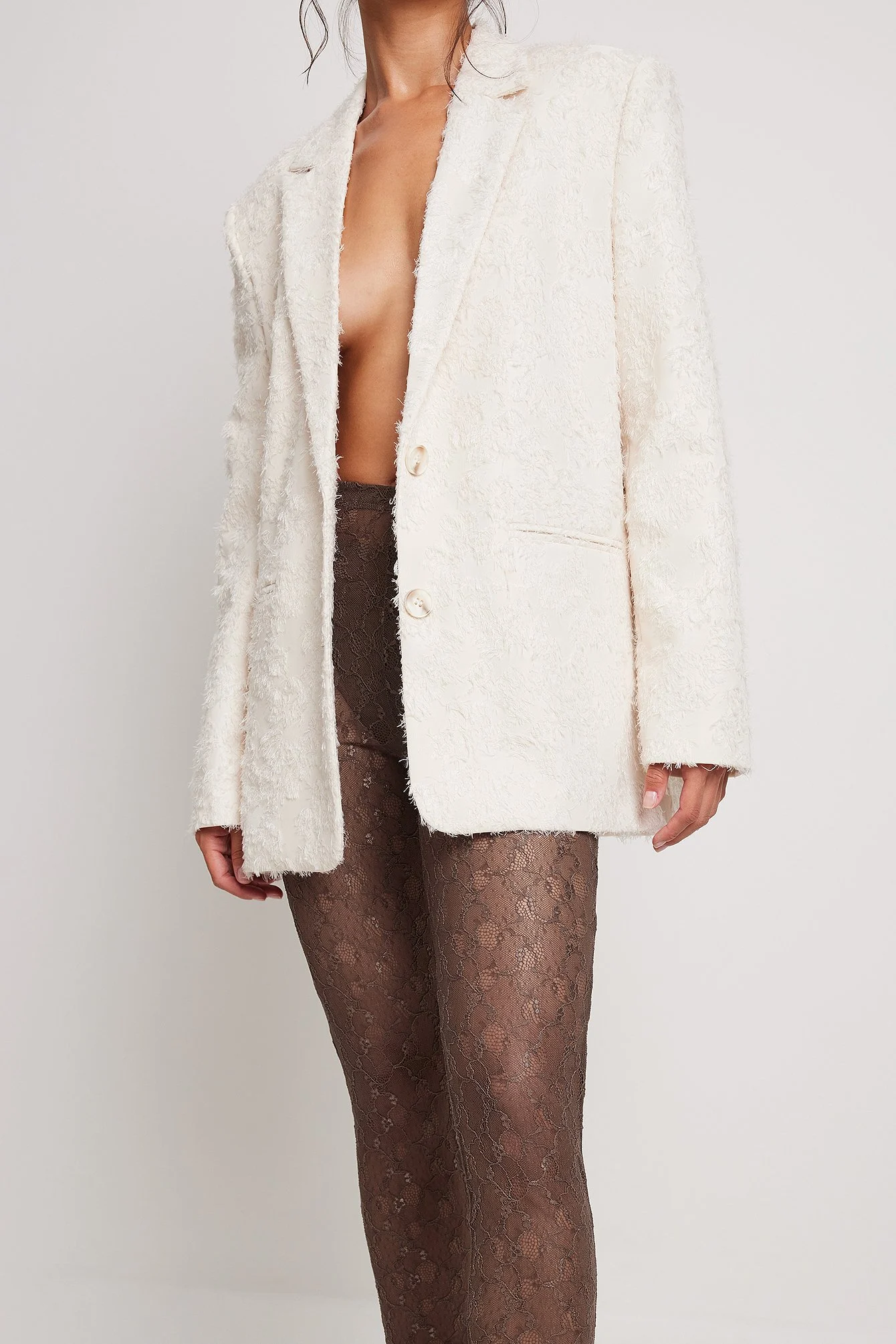 Leggings mit Spitze und Schlitzdetail