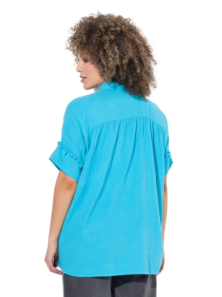 Ulla Popken Bluse in tiefes aqua günstig kaufen