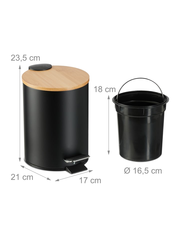relaxdays Kosmetikeimer in Schwarz - 3 Liter günstig kaufen onesize