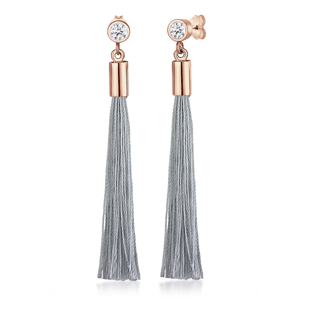 Elli Elli Boucles d'Oreilles Solitaire Gland Femme  Plaqué Or Rosé Argent (925/1000) C Boucles d'oreilles