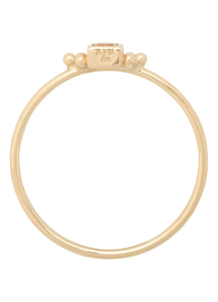 Anello Anna + Nina Honeysuckle in oro giallo 14 carati con citrino