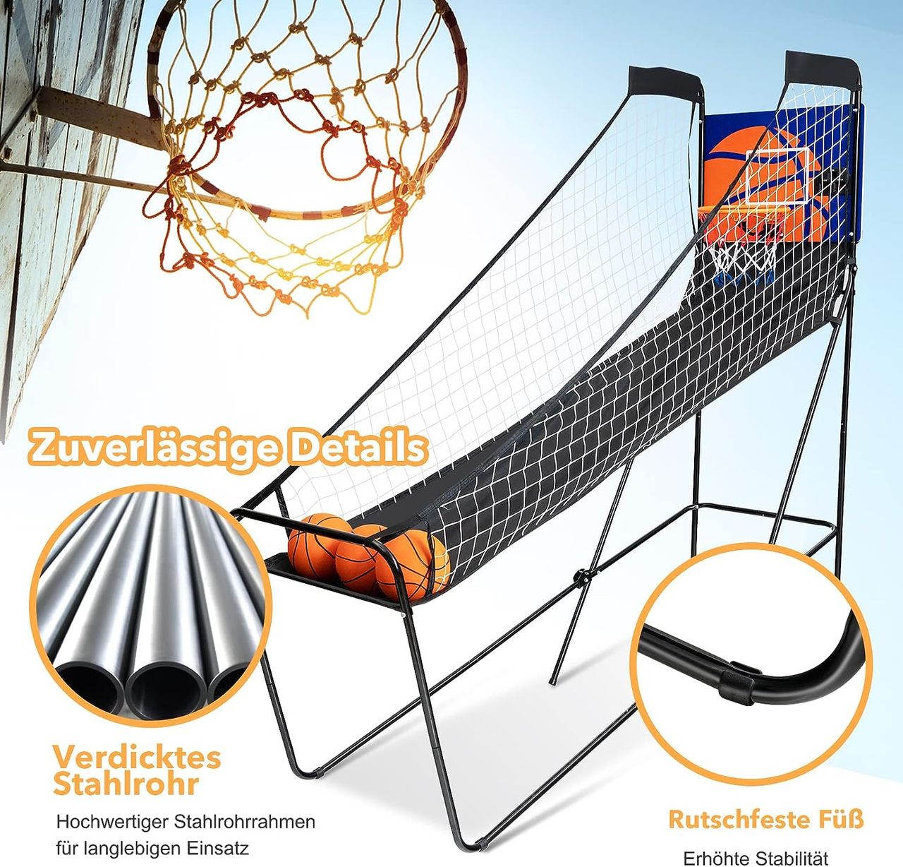 Costway Arcade-Basketballspiel klappbar