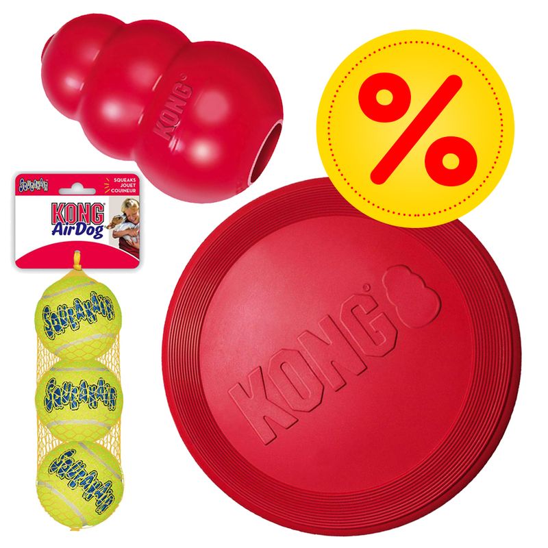 KONG Hundespielzeug-Set: Frisbee, KONG Classic, Tennisbälle % bei bitiba.de