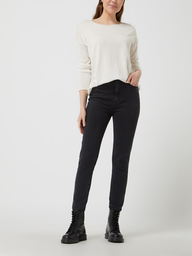 Skinny Fit High Waist Jeans mit Stretch-Anteil Modell 'Ingaa' in anthrazit